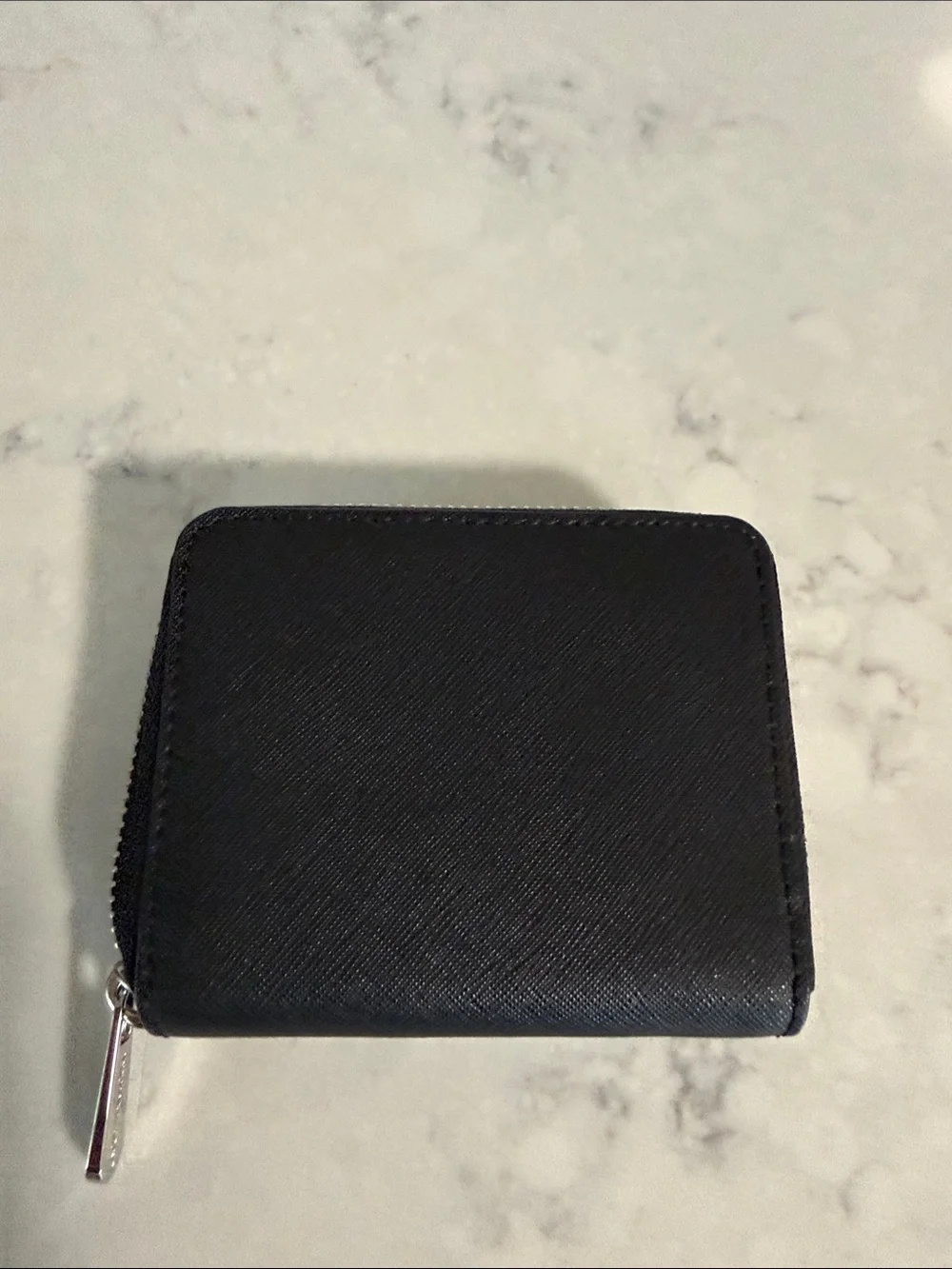 Michael Kors Black Compact Saffiano Zip Card and Bills Wallet- never used